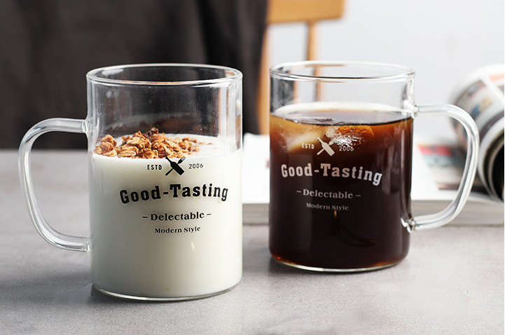 Nordic Flamingo Glass High Temperature Resistant Handicap Cup Office Water Cup Milk Breakfast Cup Printable Pattern