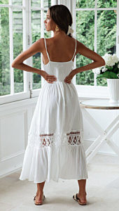 product - wholesale Rayon Stitching Lace Beach Cover-up Sexy Strap Dress Vacation Sun Protection Shirt Beach Cover Up - 8