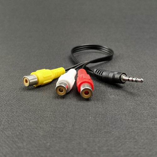 3.5mm male to 1/3 AV female lotus RCA adapter cable 3.5 to AV socket TV 3-in-1 audio video cable 