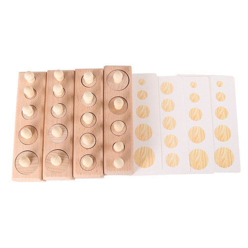 Montessori educational home teaching aids socket cylinder kindergarten family early education infants and young children wooden toys