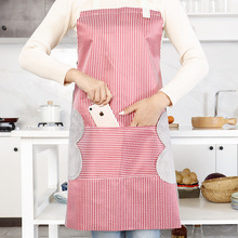 加厚可擦手围裙 防油防水擦手成人围裙围腰 韩式厨房餐厅做饭罩衣