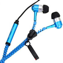 金属拉链耳机 创意个性耳机 新款外贸入耳式可通话线控麦手机耳机