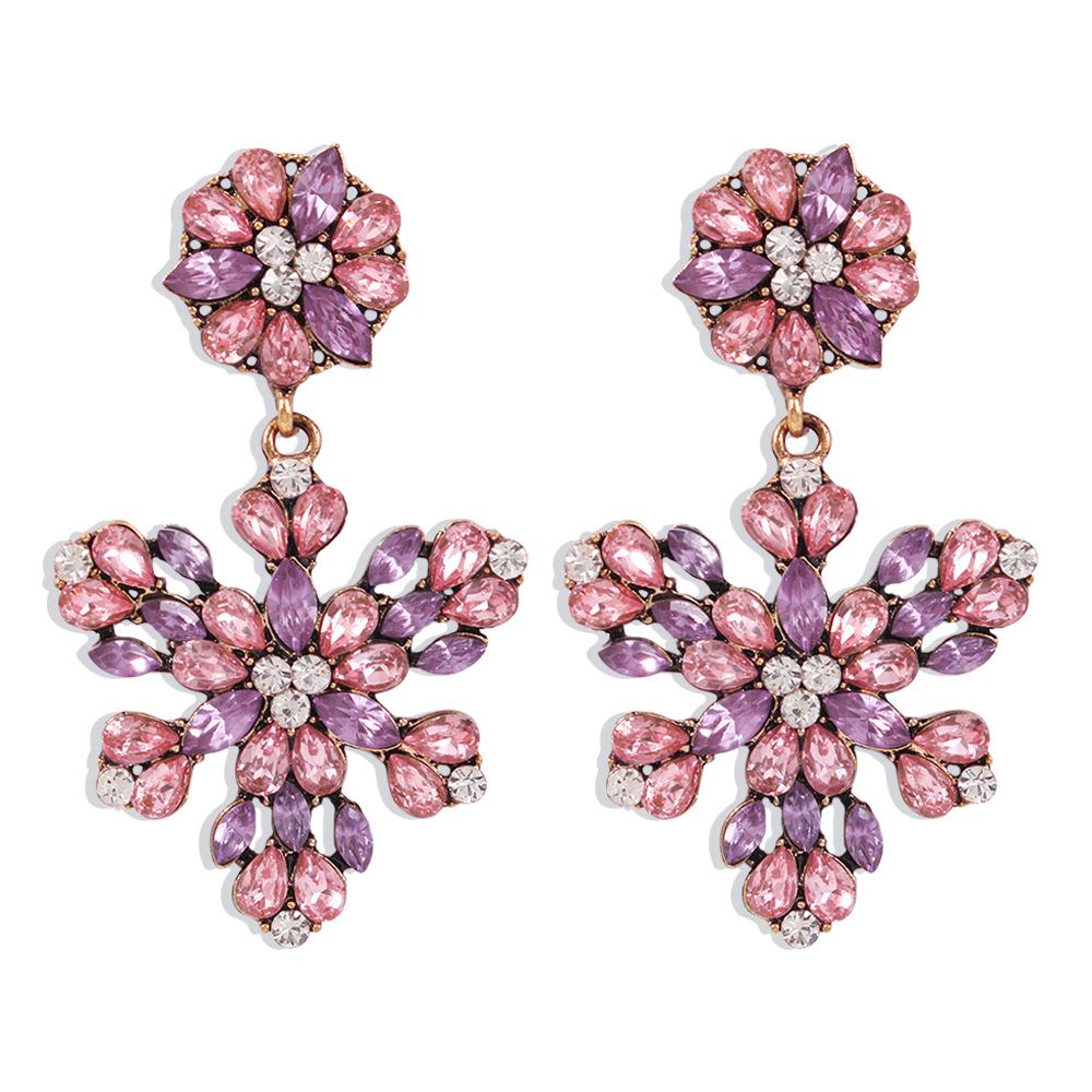 Aretes Retro Con Flores De Colores display picture 3