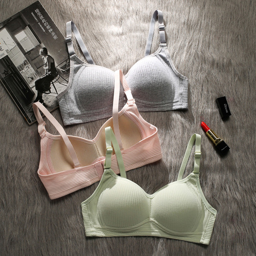 [Won’t Deform] Summer New Girl Bra Small Cup High School Student Cotton Underwear Student Anti-Protrusion Bra