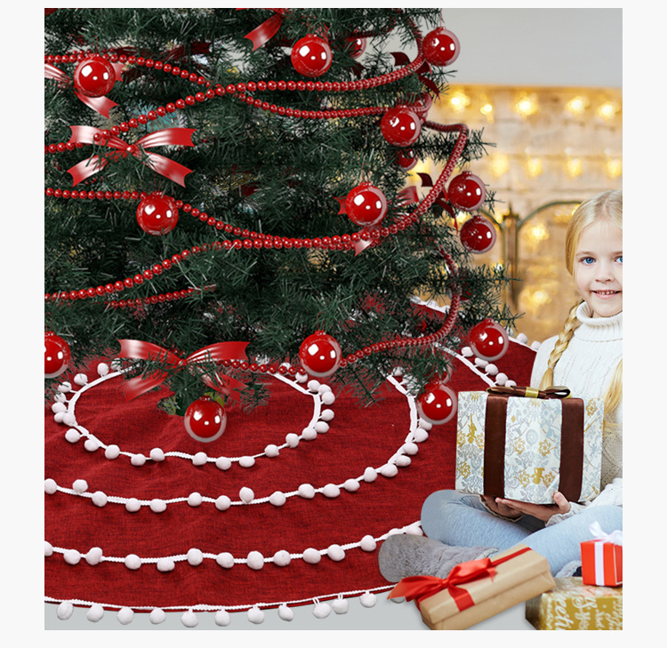 Christmas Howe Bei Christmas Decorations White Ball Ring  Tree Dress Red Hair Ball Tree Dress Tree Bottom Dress Atmosphere Layout_voghion.com