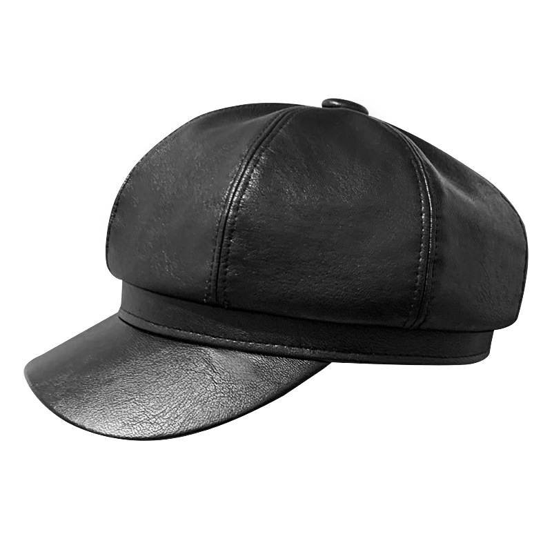 [direct deal]Bailey Hats winter Pugh Retro Autumn and winter Japan and South Korea Newsboy pu Cortex octagonal cap