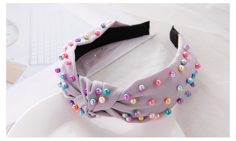 Retro Knot Four-sided Bomb Inlay Beads Hair Band 1 Piece display picture 4