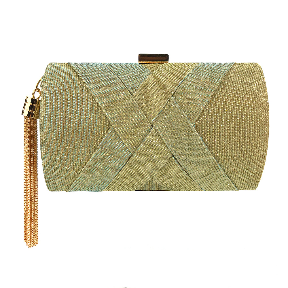 Square Shape Satin Solid Color Tassel Square Evening Bags