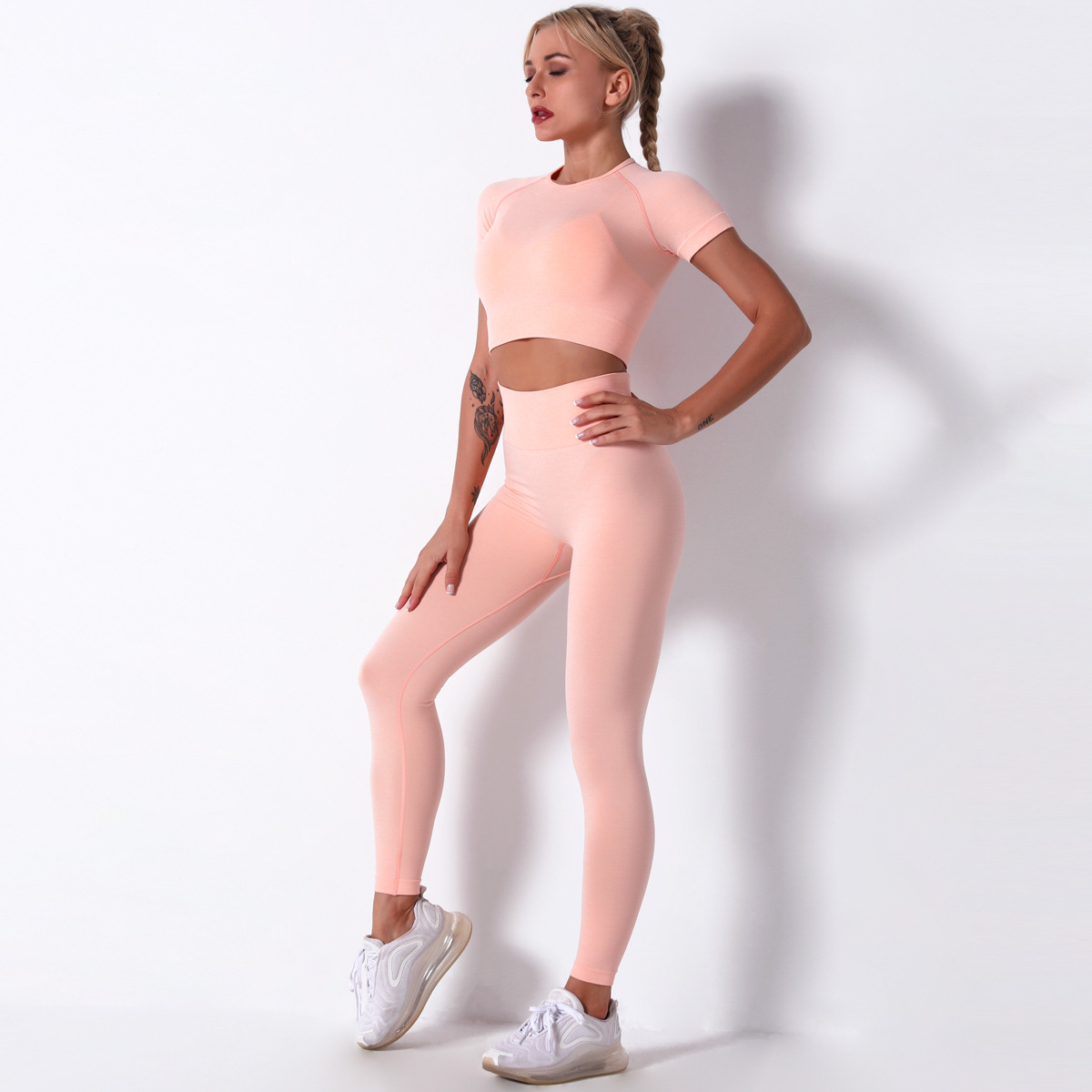 Deportes Color Sólido Nylon Spandex Cuello En U Chándal Pantalones De Chándal display picture 10