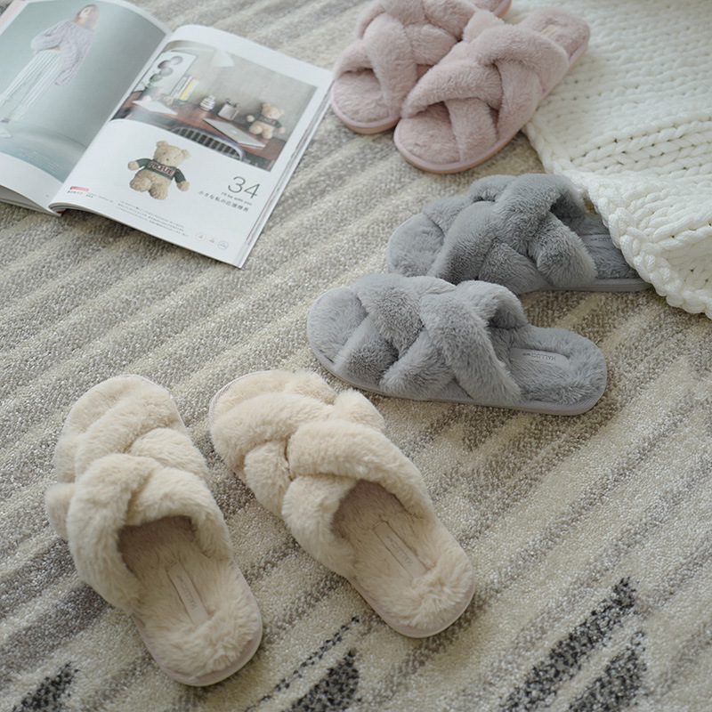 halluci New Cross Open Toe Home Slippers Women's Nordic Style Indoor Non-Slip Home Wearing Slippers