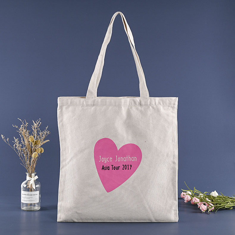 厂家定 制印花广告彩印爱心棉布袋广告宣传帆布袋 时尚学生手提袋