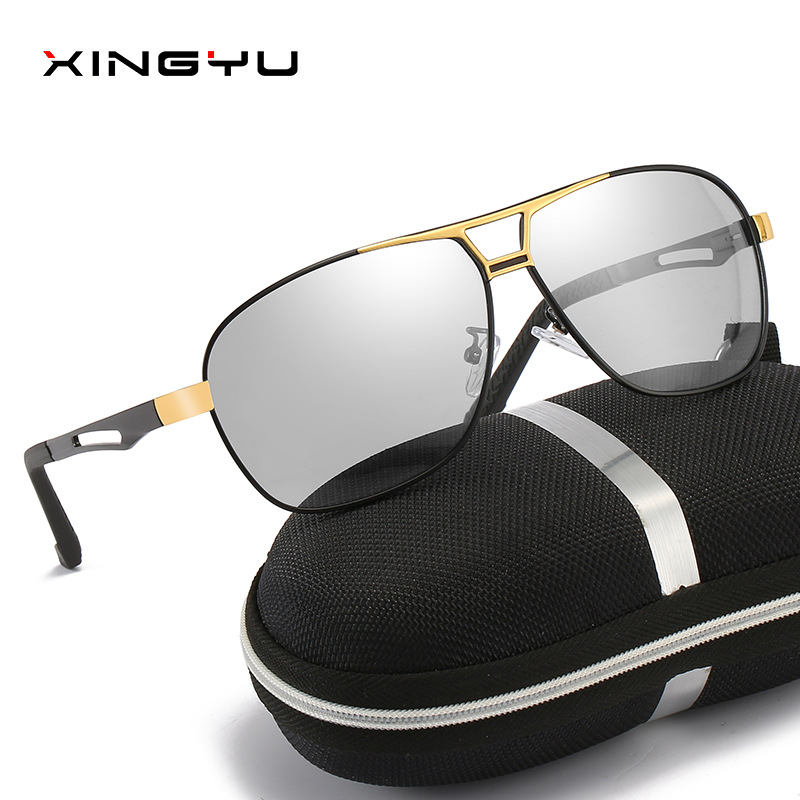 Men's polarized color changing sunglasses 339 aluminum magnesium spring leg sunglasses driving mirror riding mirror fishing glasses