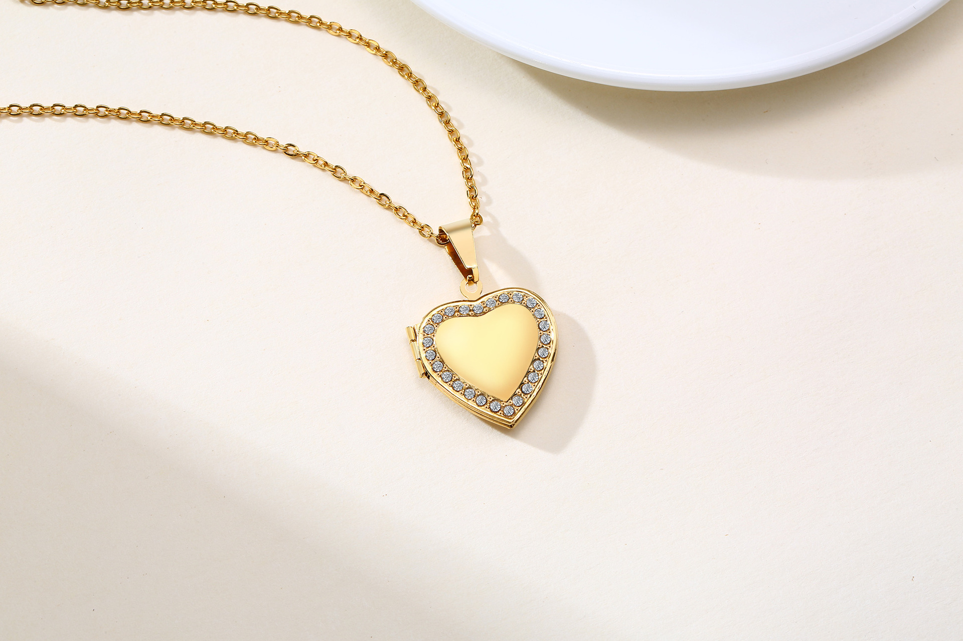 Simple Style Heart Shape Stainless Steel Plating Zircon Pendant Necklace 1 Piece display picture 7