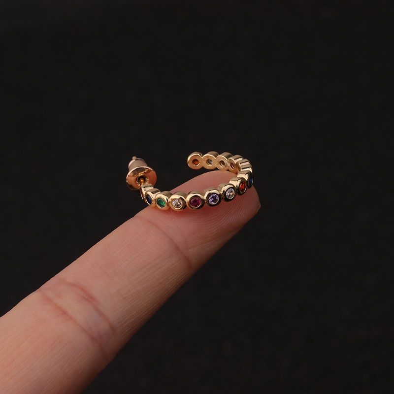 4g Weight Earrings Classification Housewarming, Anniversary, Business, Wedding, Travel, Birthday, Festival Occasion Copper Material Star Pattern Women'S Gender Inlaid Zircon Design Ethnic Style Style Personality Five-pointed Star Earrings Color Zircon Earrings 9