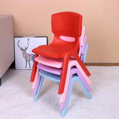加厚彩色儿童靠背椅 幼儿园宝宝塑料凳子 厂家现货多颜色塑料凳