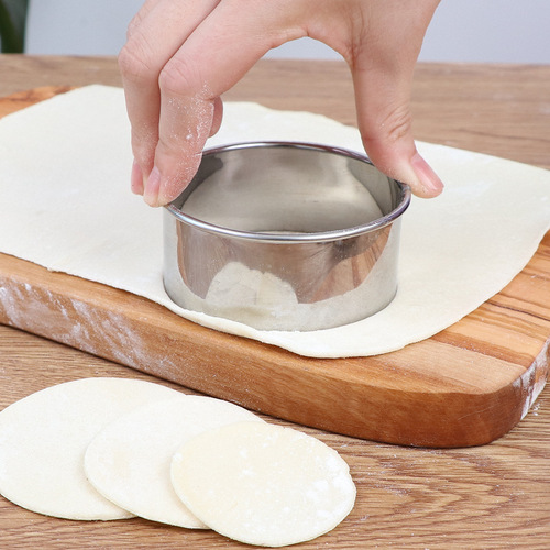 Stainless steel dumpling wrapper mold, dumpling making tools, dumpling wrapper pressing and cutting device, three-piece set, street stall goods