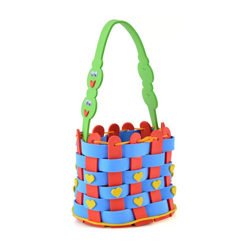 Children's handmade toys diy woven basket creative cartoon bag Mei Lao class bag handmade materials pack