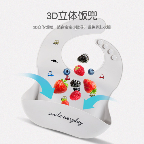 ins maternal and infant products baby bibs waterproof children's silicone bibs baby saliva rice bag no-wash summer