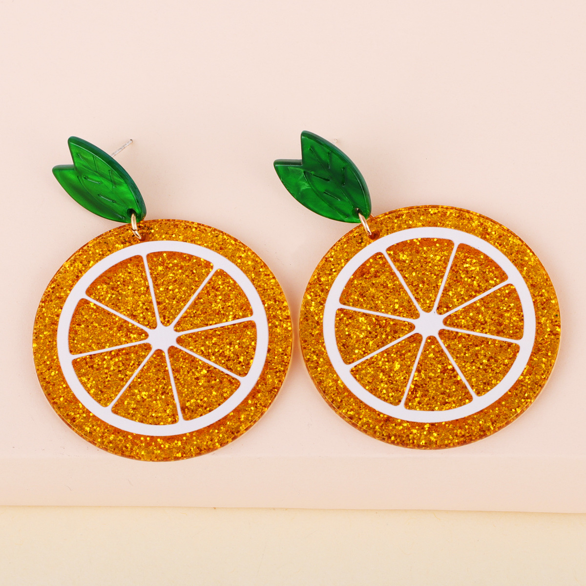 Acrylic Orange High-profile Figure Lemon Long Earrings display picture 2