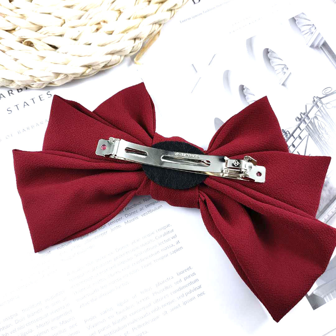 Korean Fashion Three-layer Big Bow Hairpin High-end Fabric Spring Clip Edge Clip High-end Super Fairy Top Clip Girl  Wholesale Nihaojewelry display picture 7