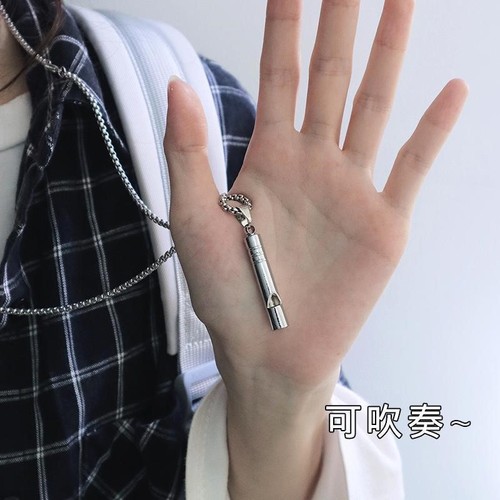 Titanium steel mouthpiece necklace Western and hip-hop style sweater chain stainless steel accessories for women and men trendy brand mouth harp new pendant