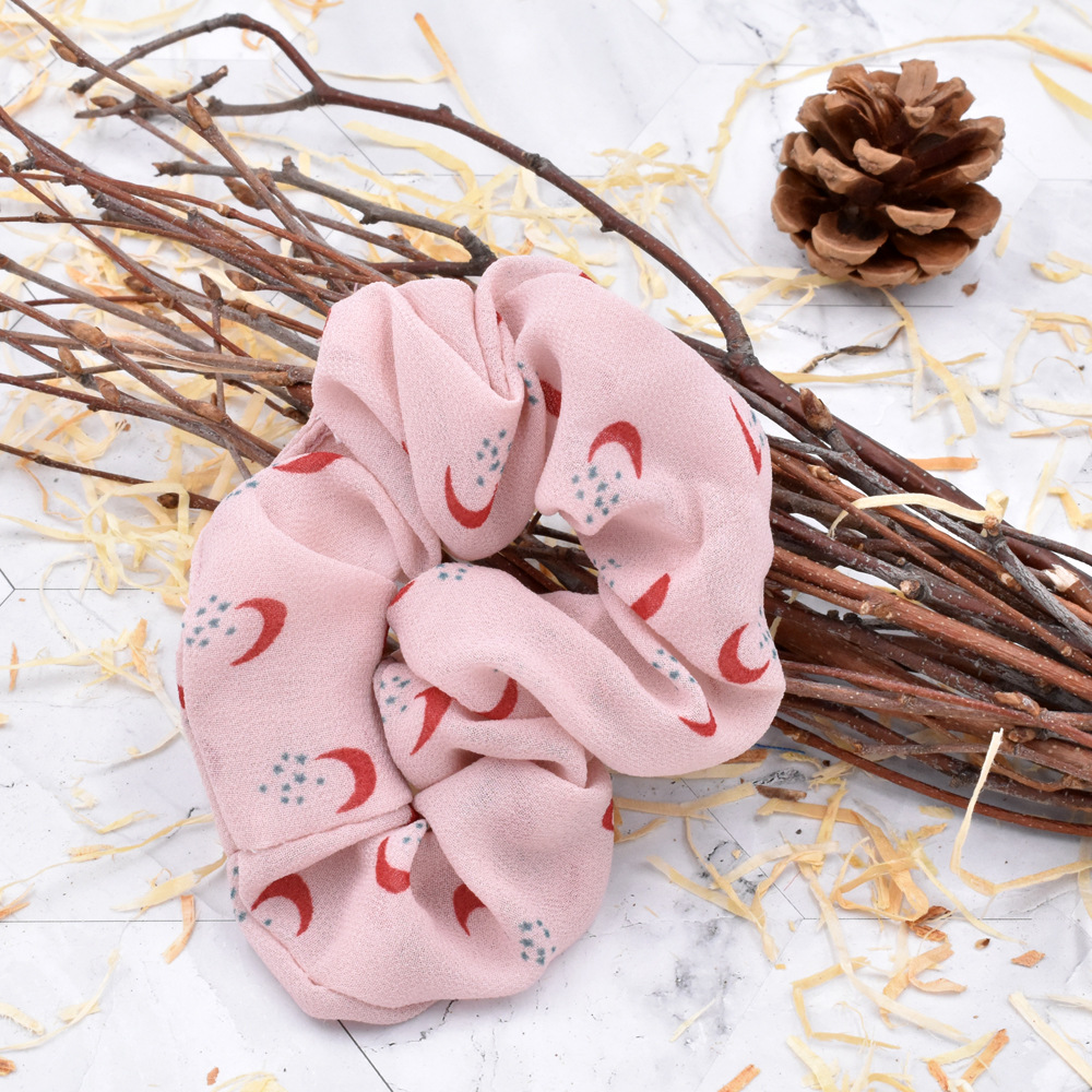 Korea Girl Moon Hair Tie Fabric Chiffon Ponytail Rubber Band Head Rope Hair Tie Wholesale display picture 4