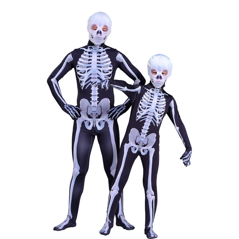 Halloween Costume Children's Skull Costume Skeleton Horror Play Game Parent-child Party Cosplay Costume