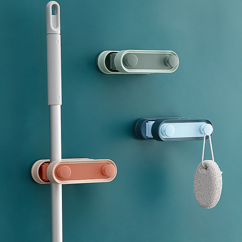 Factory direct sales powerful mop rack without punching multifunctional mop hook bathroom artifact broom storage clip