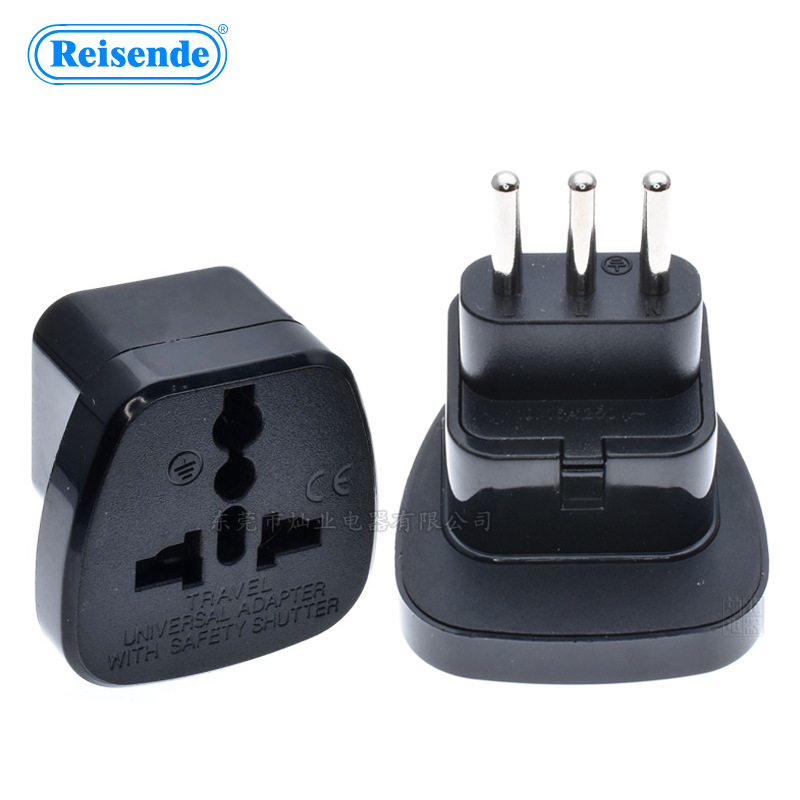 工厂供应带保护门意大利转换插头 带儿保意标电源转换插座 SS-12A