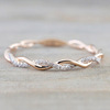 Wavy brand golden ring, wish, pink gold