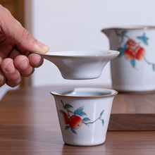 复古汝窑陶瓷茶漏组茶滤茶叶过滤器过滤网漏斗茶隔 功夫茶具 配件
