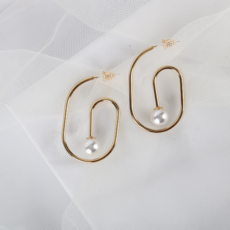 New Popular Earrings S925 Silver Needle Earrings Real Gold Plating Simple Earrings Wholesale Nihaojewelry display picture 2