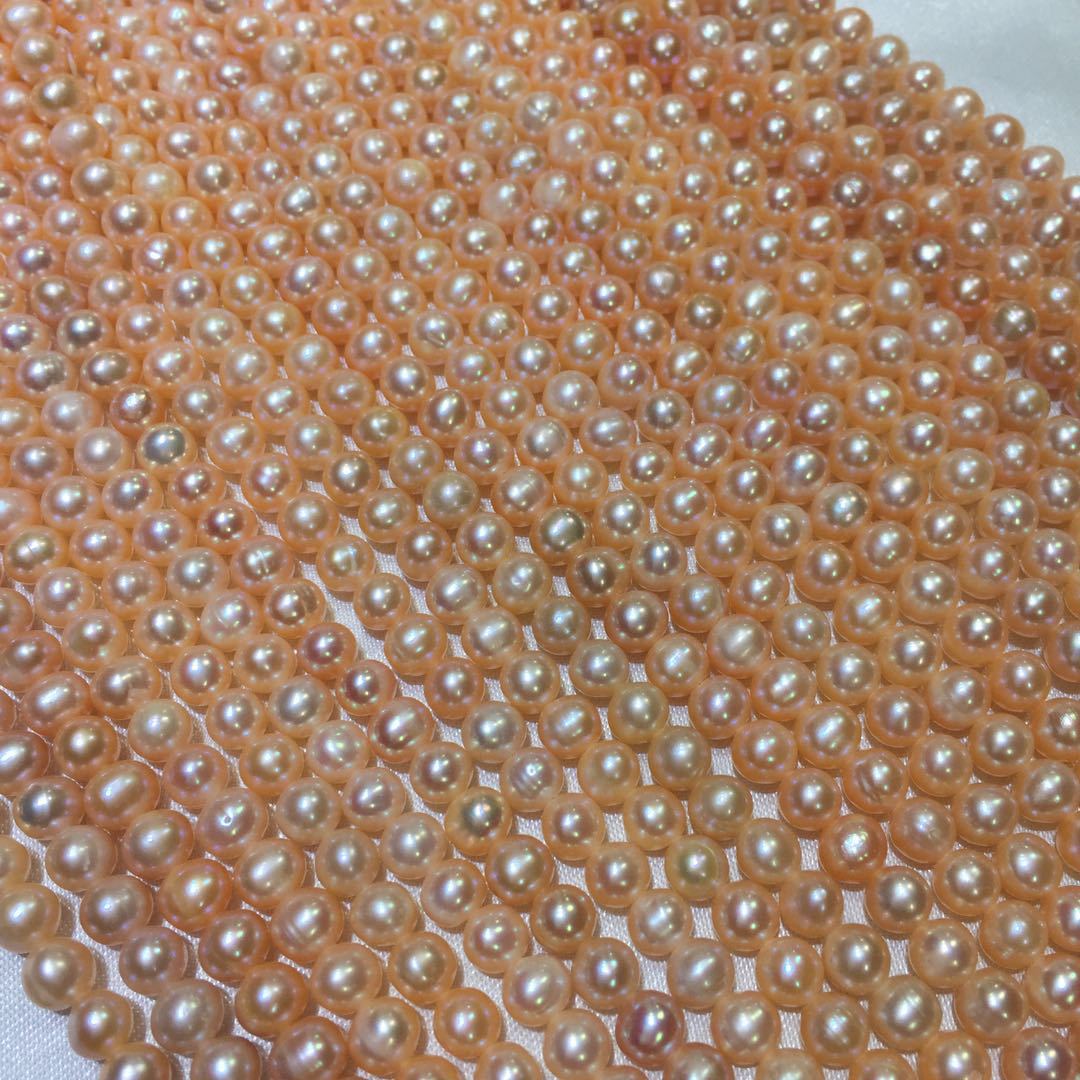 6-7mm淡水真珠近円微微小傷パンチ真珠半製品ネックレスメーカー直販