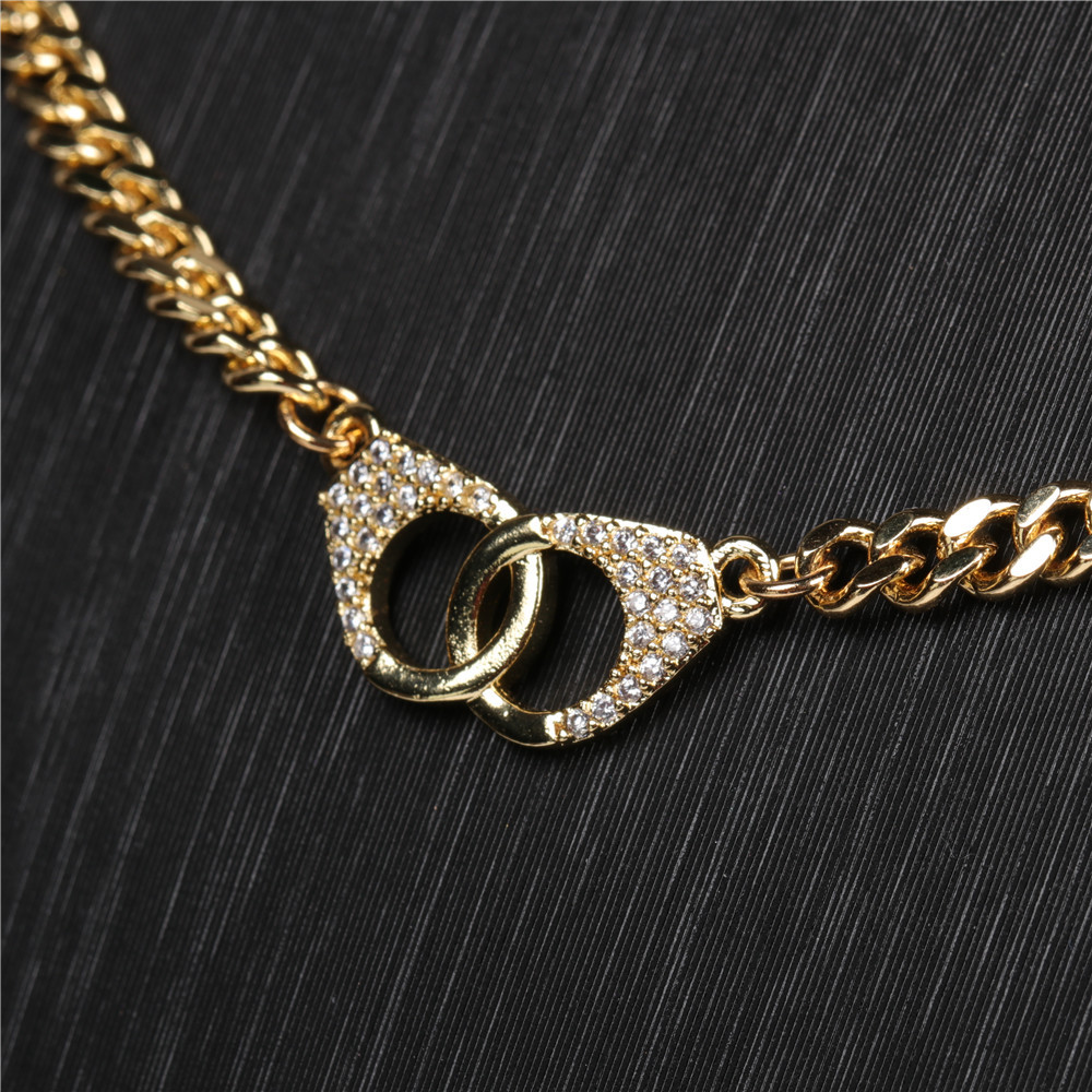 punk diamond handcuff necklace