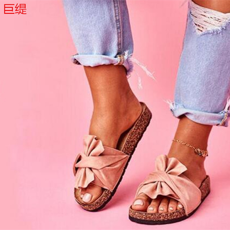 Spring And Summer Flat Bow Ladies Sandals