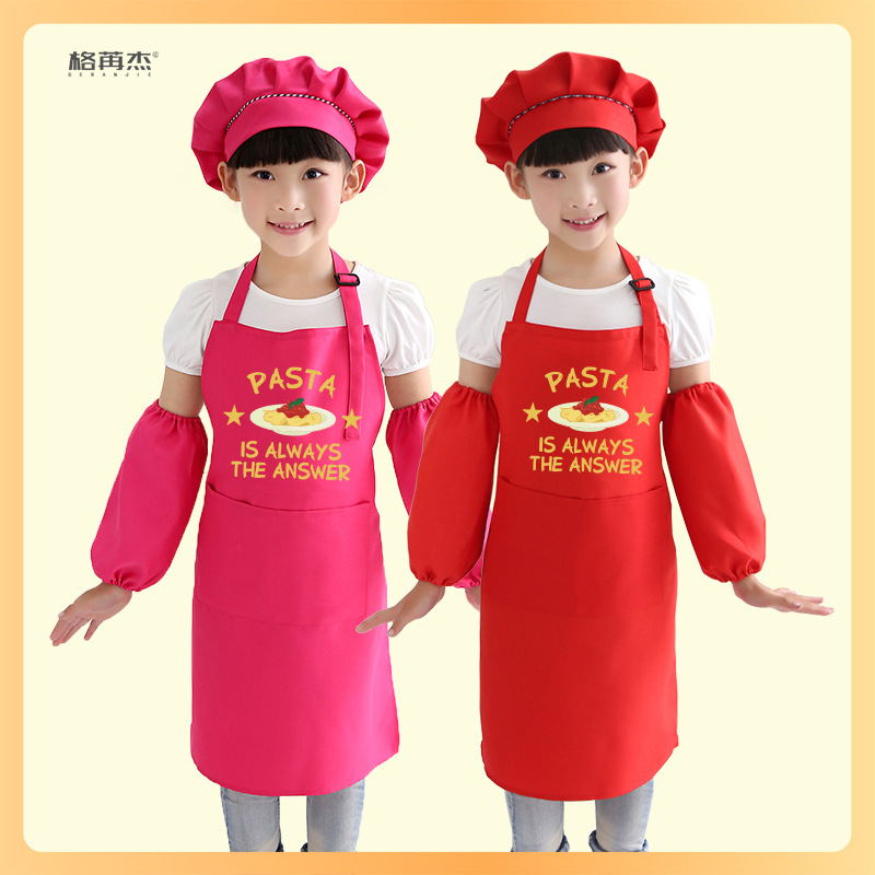 Lindo anti-fouling delantal para niños logotipo personalizado hogar cocina comedor jardín de infantes arte pintura ropa impresión