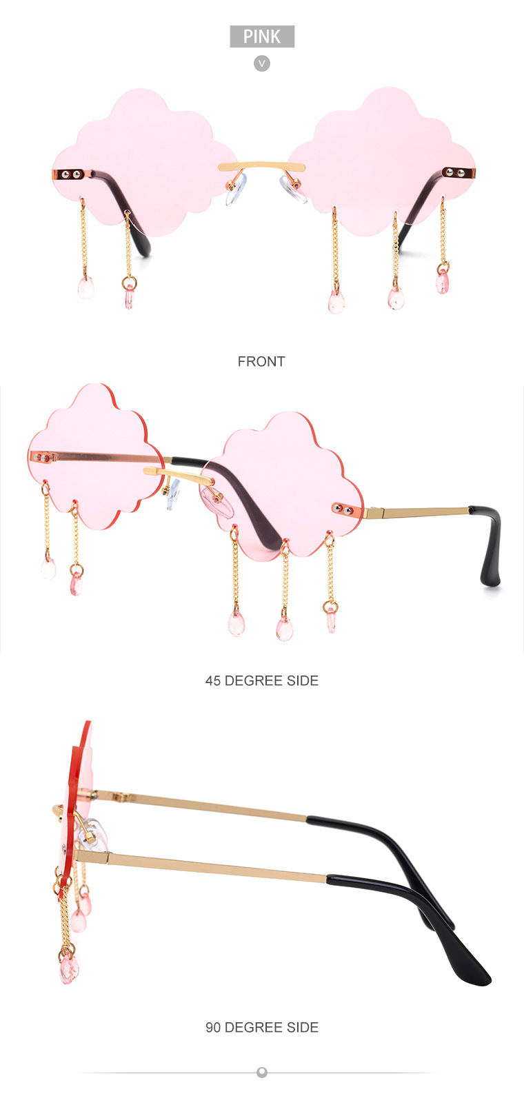 New Fashion Simple Style Pendant Cloud Sunglasses display picture 3