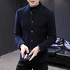 man Stand collar leisure time Fur man 's suit Chinese tunic suit Youth Stand collar Small suit jacket Tang costume coat