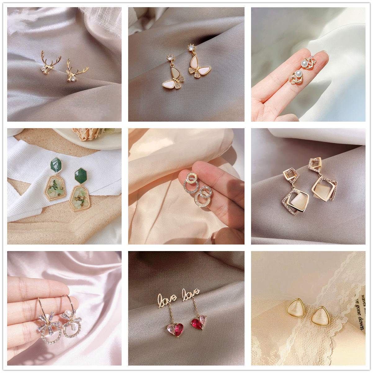 S925 Silver Needle Earrings Korean Long...