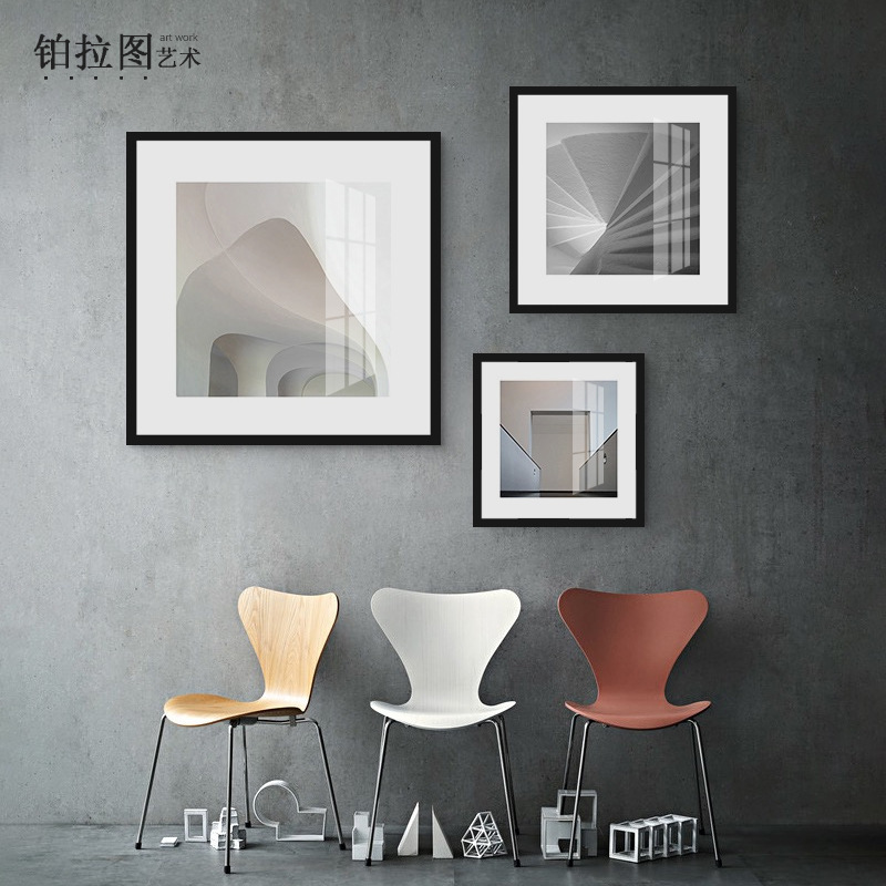 Pattern Industrial Style Living Room Decorative Painting Black and White Architecture Photography Background Wall Murals Photo Wall Office Hanging Painting