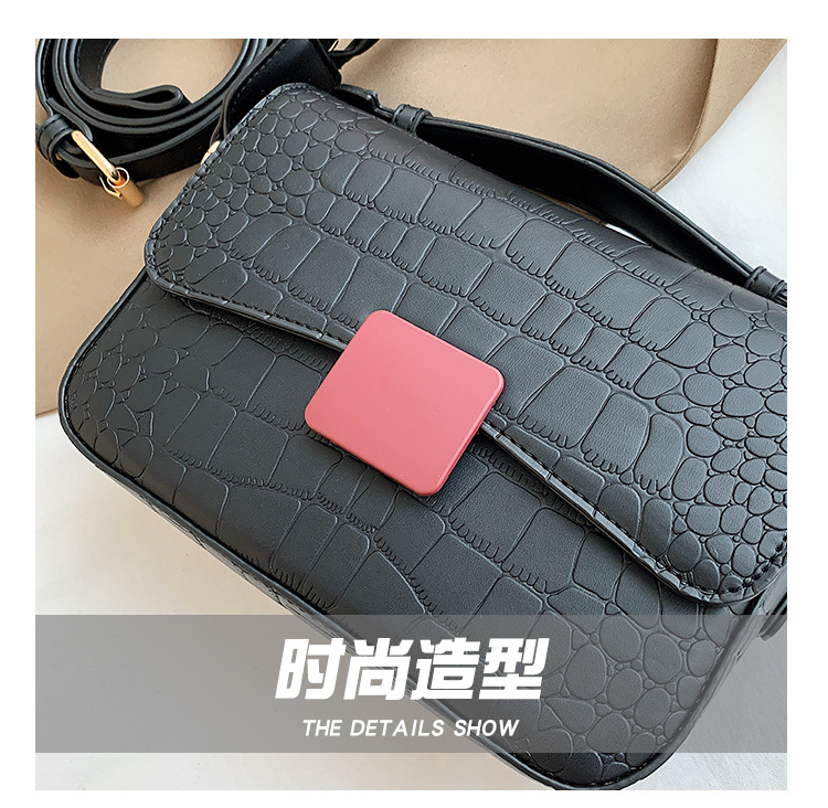 Twist Shoulder Strap Crocodile Pattern Small Square Bag display picture 6