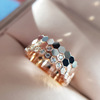 Golden small design brand wedding ring, light luxury style, internet celebrity, 18 carat, pink gold