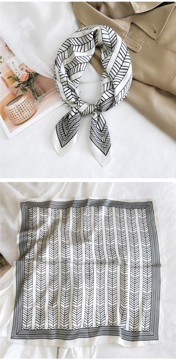 Small Square Silk Fashion Scarf display picture 6