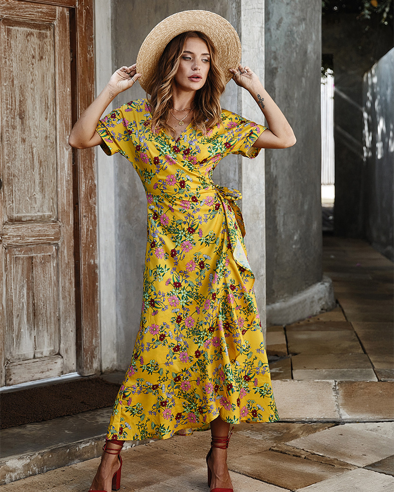 women s 2020 temperament print dress long dress women NSKA264