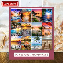 跨境diy新款5d钻石画客厅爆款风景组合卧室十字绣砖石贴钻画批发