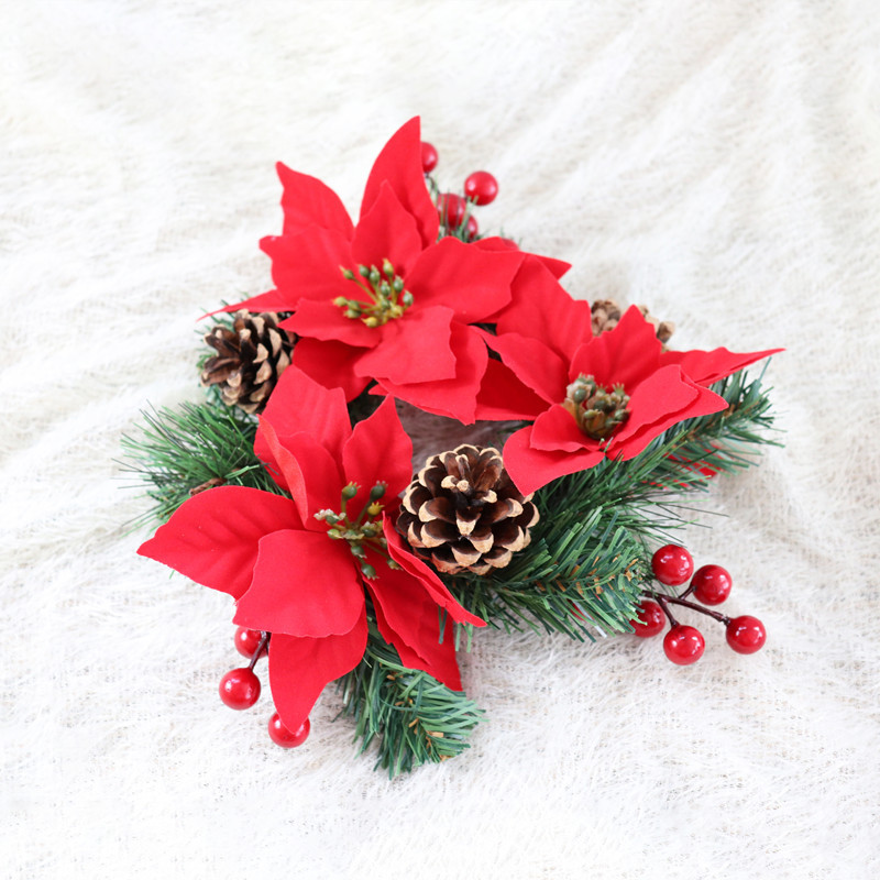 Christmas Wreath PVC Pine needles Echinacea Christmas candle Decoration decorate Berry Candlestick Christmas Garland