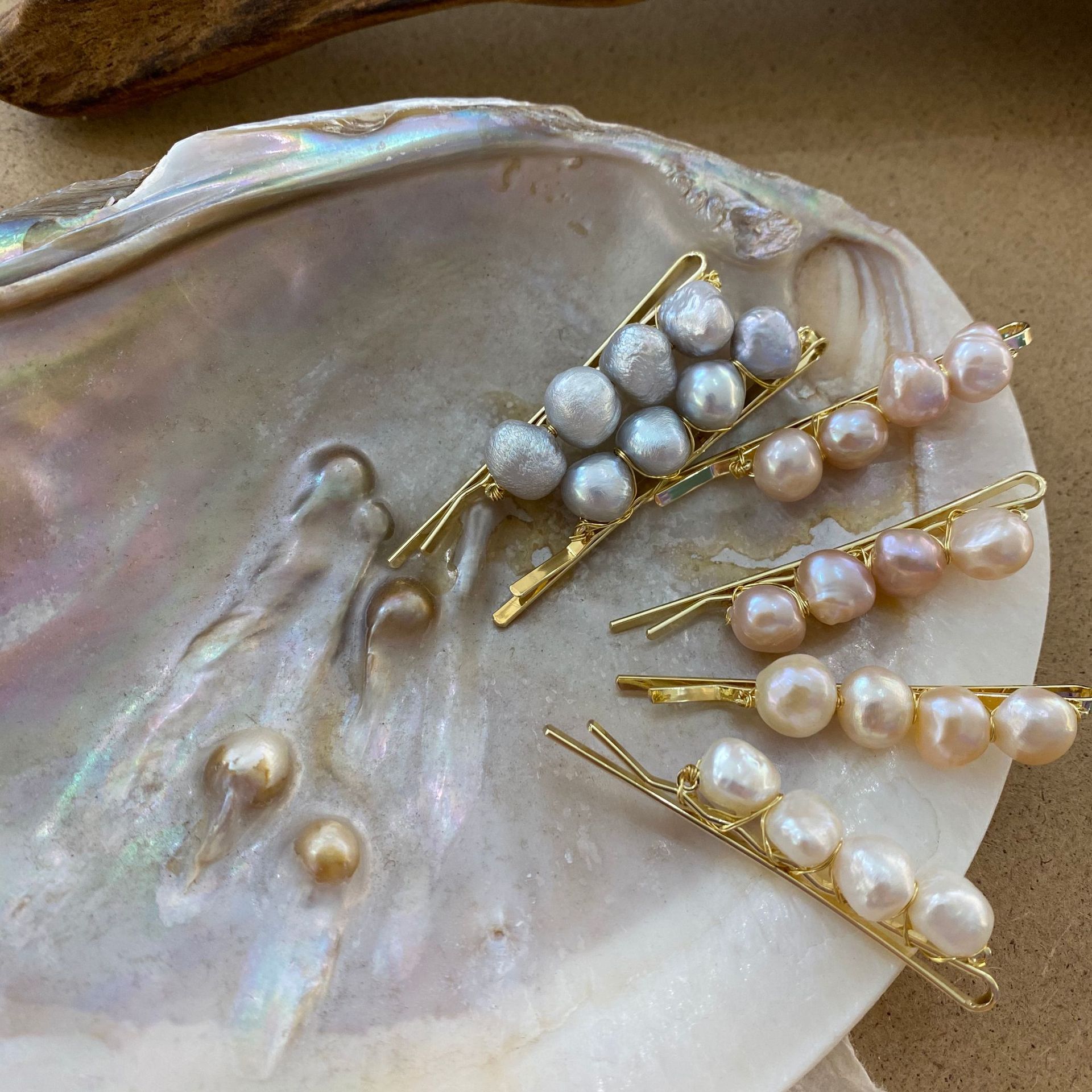 Retro Geometric Freshwater Pearl Hair Clip display picture 3