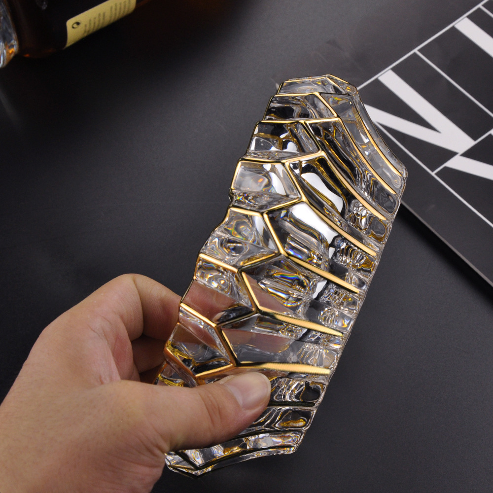 欧式轻奢办公室大气个性家居日用装饰水晶玻璃烟灰缸特色工艺烟缸