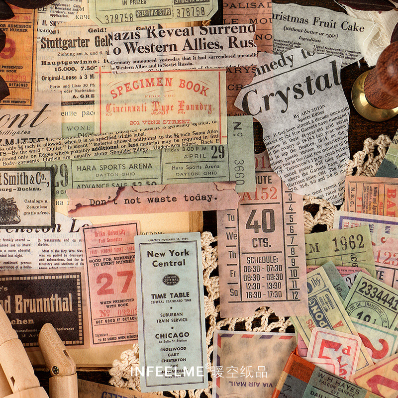 Infeel.Me贴纸包 时光远游系列 创意复古手账装饰封口贴 6款|ru