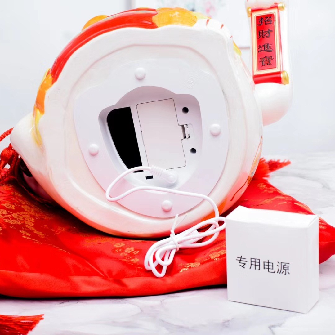 Personalizada estilo japonés suerte tambor escaneo código suerte gato regalo cajero decoración código QR función de pago fortuna gato